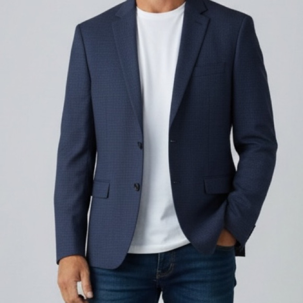Lauren Ralph Lauren Blue Plaid Sports Jacket 48R